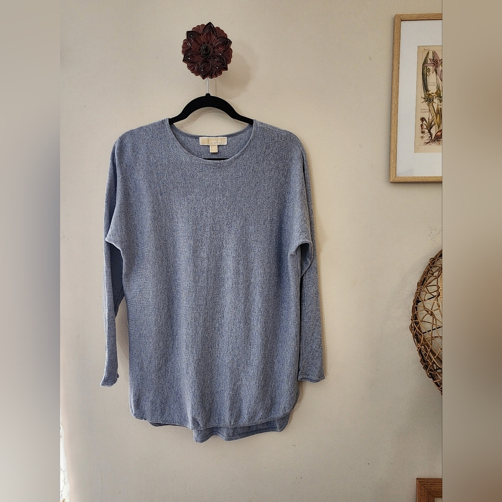 MICHAEL Michael Kors Chambray Blue Dolman Sleeve Pullover Sweater. Size M